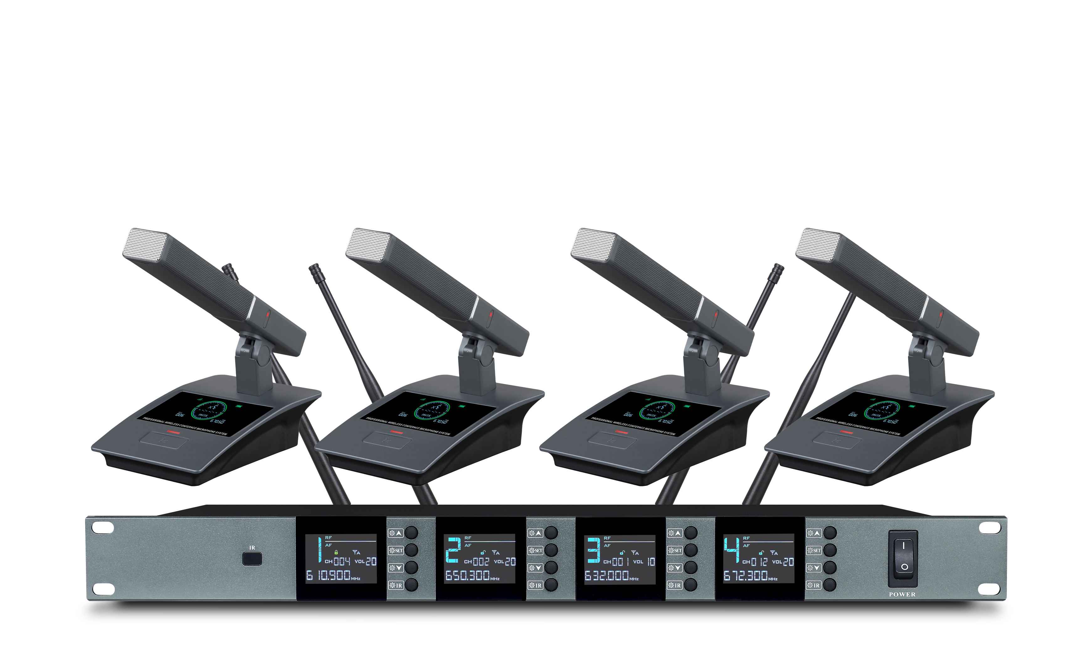 真分集无线一拖四麦克风