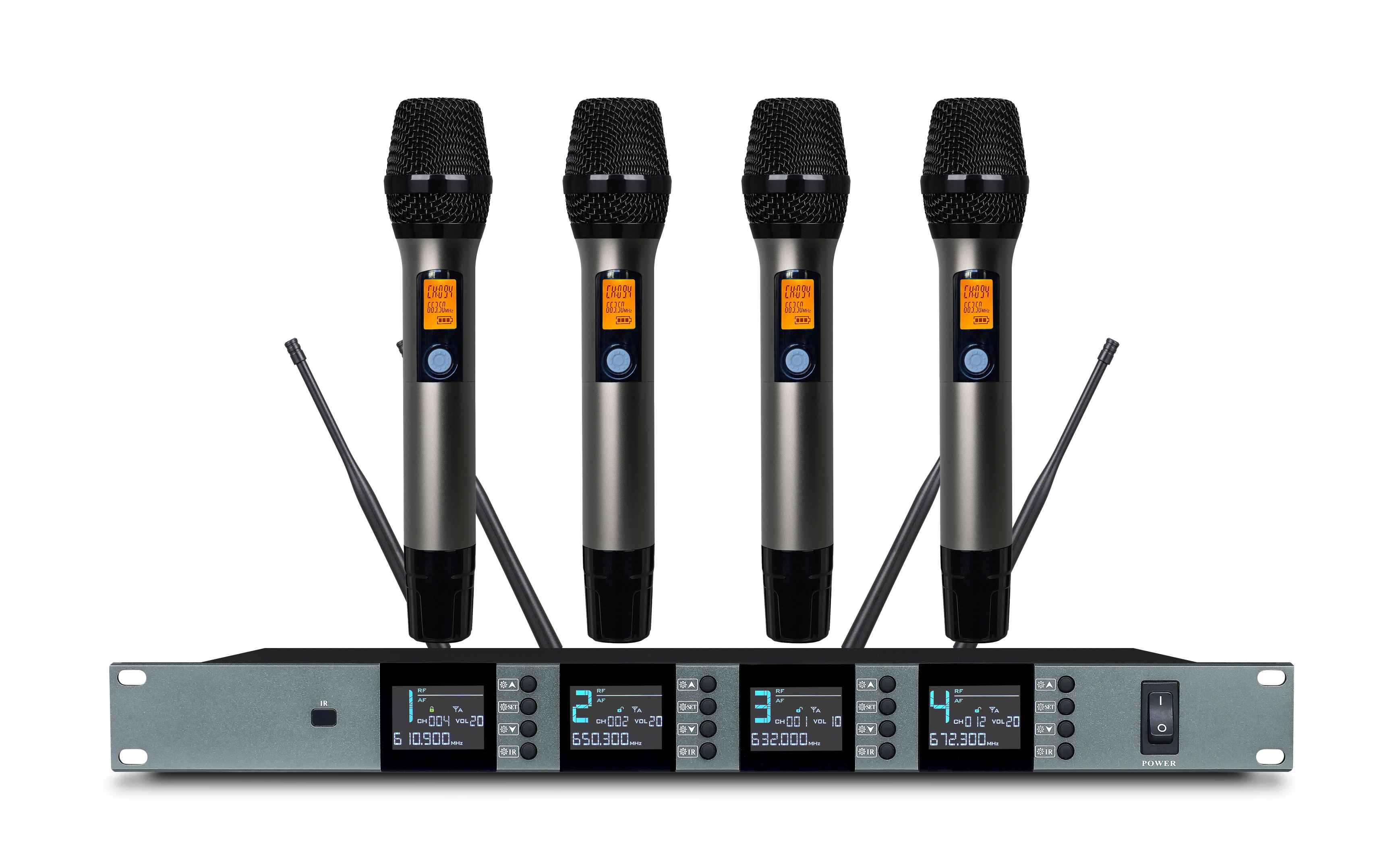 真分集一拖四无线话筒