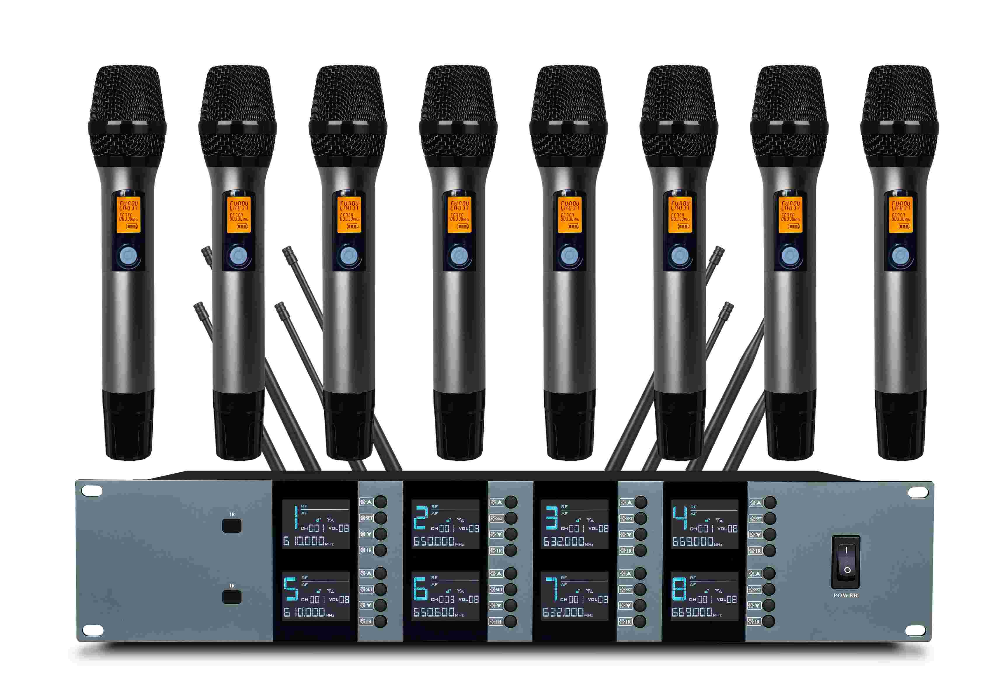 真分集一拖八无线话筒