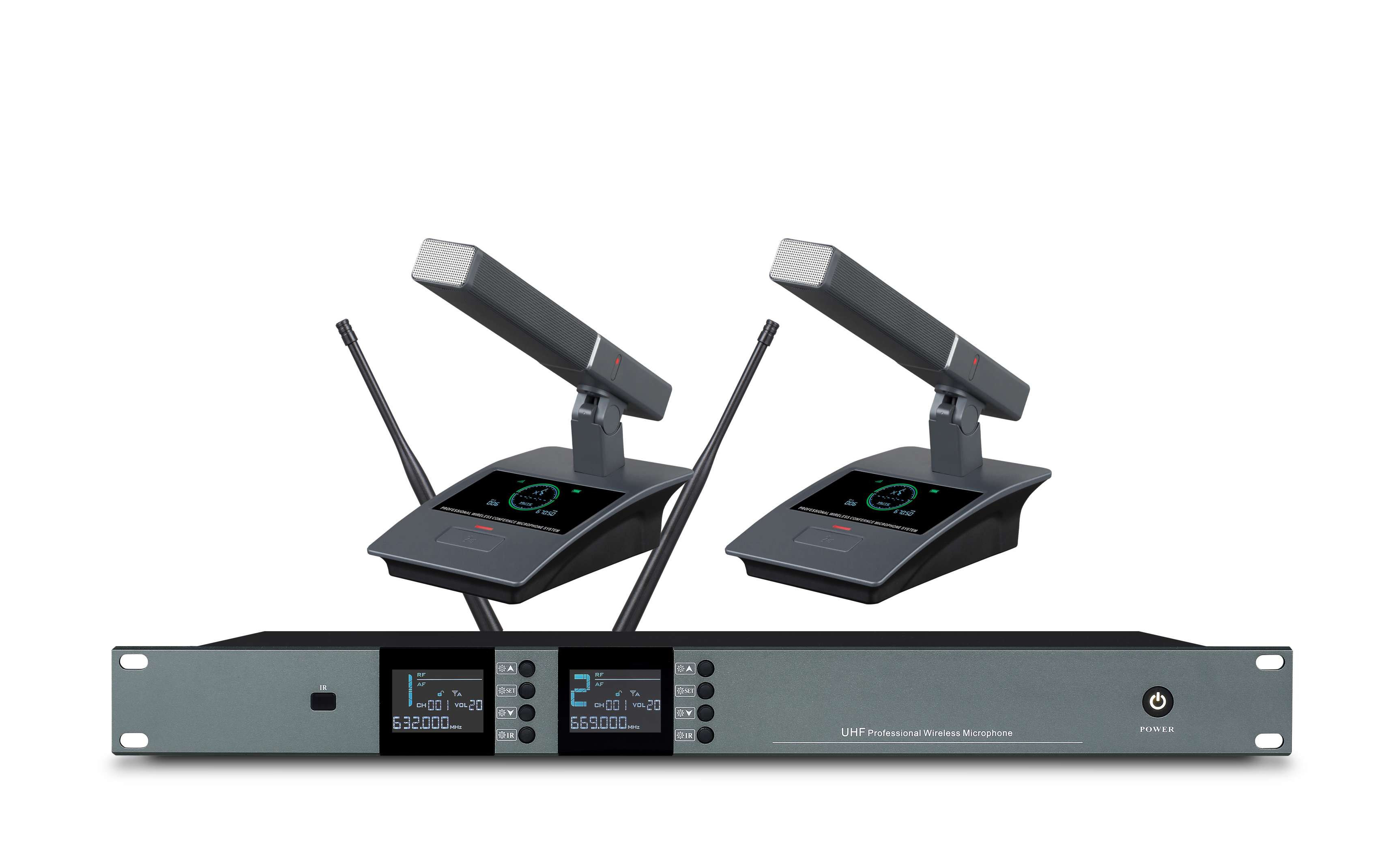 真分集无线一拖二麦克风